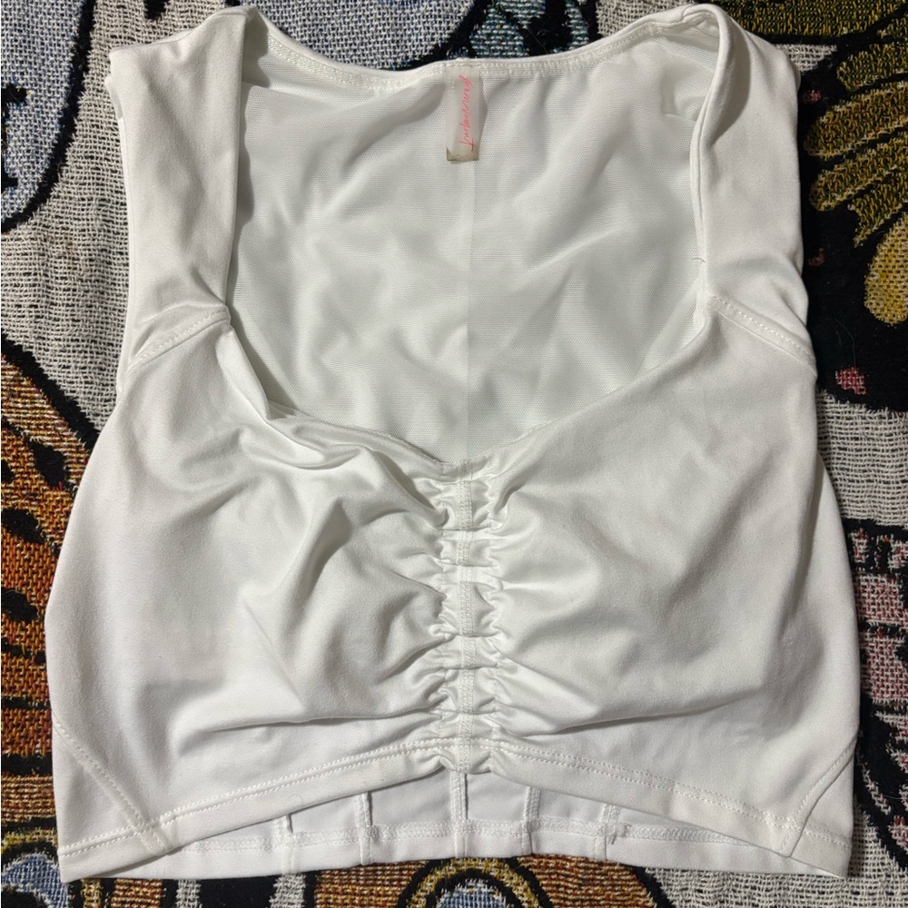 Free People Movement White Ruched Women's Top /Bra